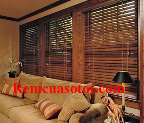 Rèm gỗ tự nhiên cao cấp cho phòng khách sang trọng mã RG 121