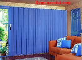 Rèm lật, rèm lá dọc màu xanh dương cho phòng khách mã RLD 116