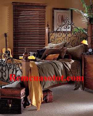 Rèm sáo gỗ cao cấp cho phòng ngủ cổ điển châu Âu mã RG 122