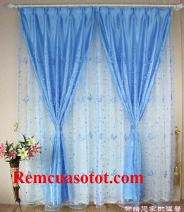 Rèm vải chống nắng màu xanh ngọt ngào say đắm mã RV 860